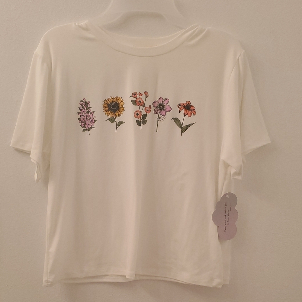 Floral Graphic White T-Shirt